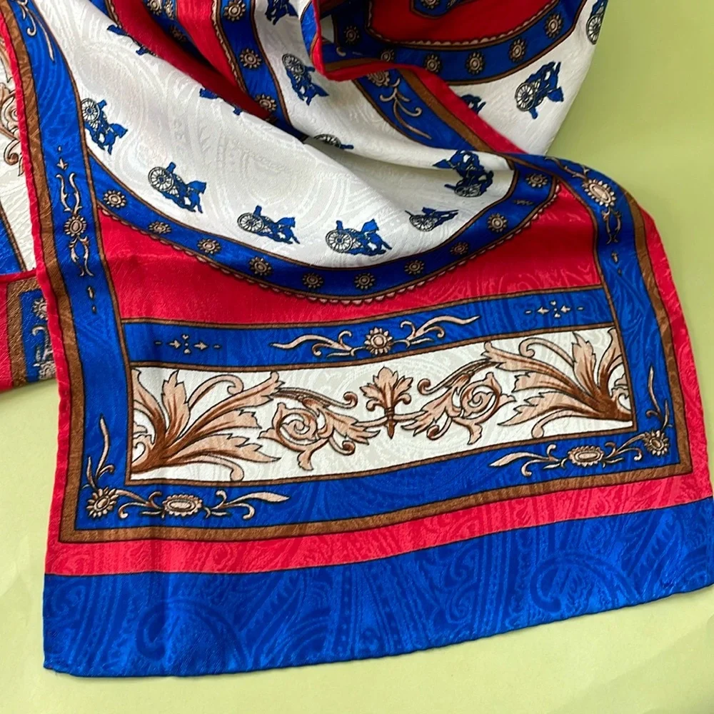 Vintage multicolored silk scarf